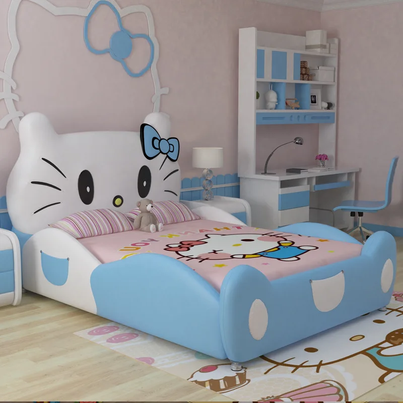 Дизайн модный дизайн hello kitty розовая кожаная детская спальня для девочек