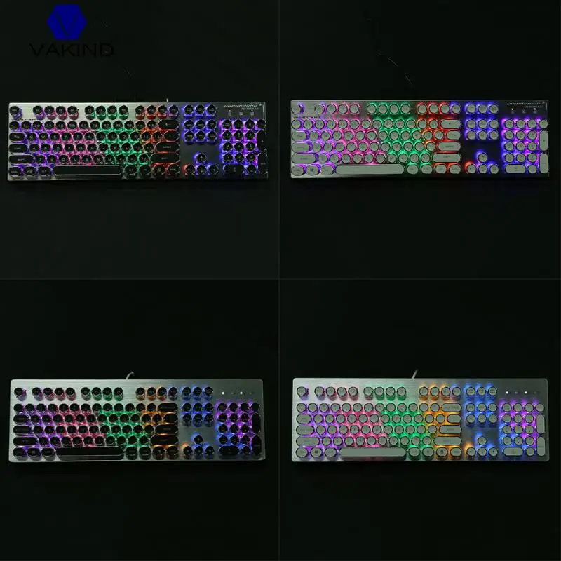 

VAKIND For Retro Steam Punk Style Typewriter 104 Keys Keyboard with 12 Backlight For Gamer Computer PC Laptop