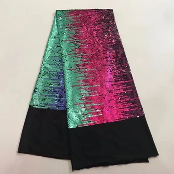 

Multicolor 3d Sequins lace embroidered fabric beautiful african tulle lace fabrics for party new coming tulle lace for dress