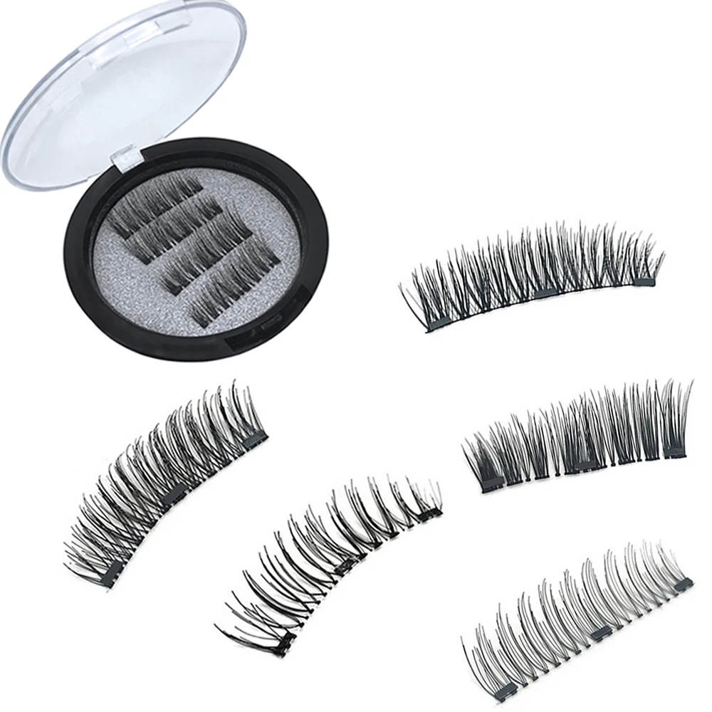 

magnetic eyelashes with 3 magnets natural false eyelashes handmade 3D magnetic lashes eyelash extension magnet tweezer tool