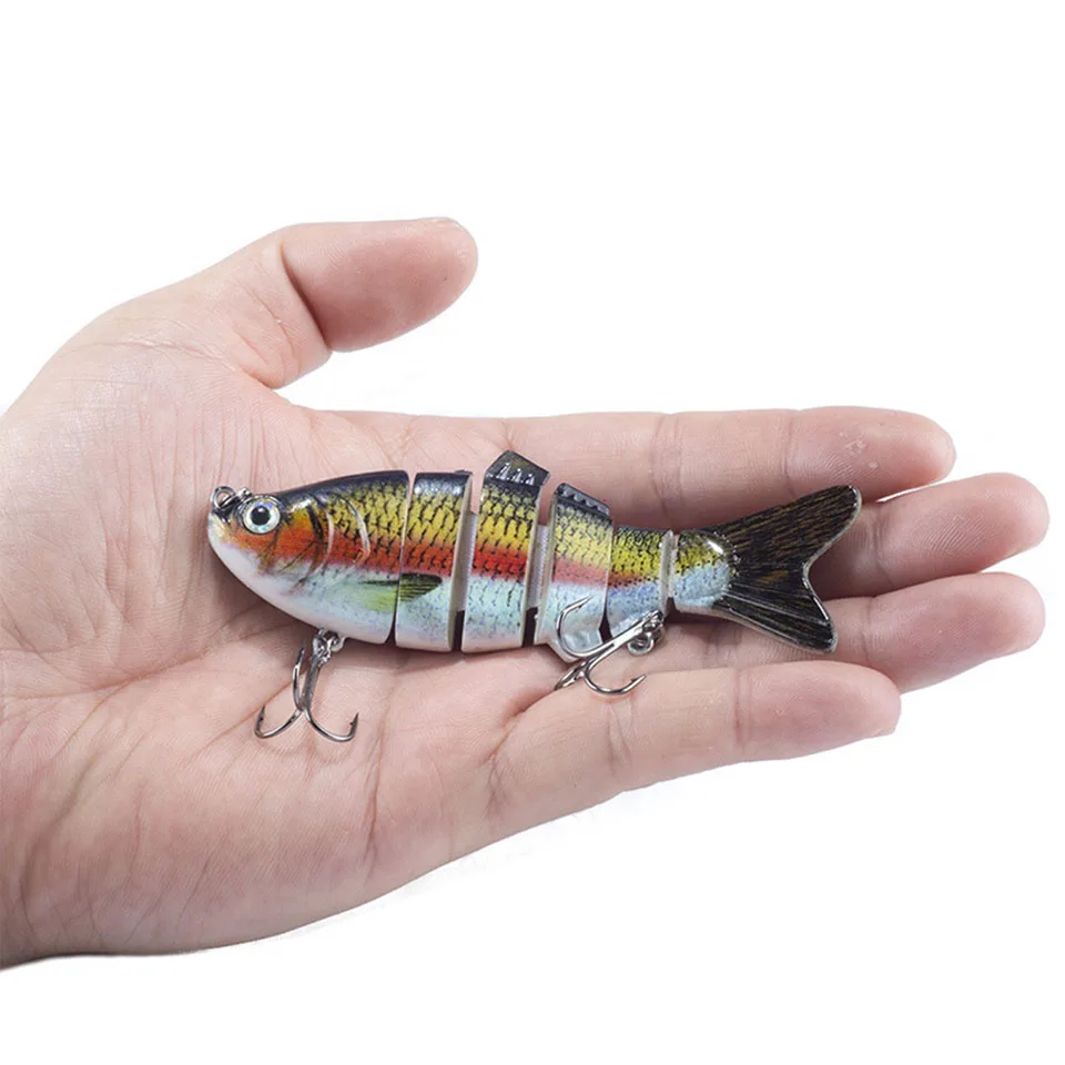 

1PCS 10cm/17g Lifelike 6 Segments Swimbait Fishing Lure Crankbait Hard Bait Fish Treble Hook Fishing Tackle