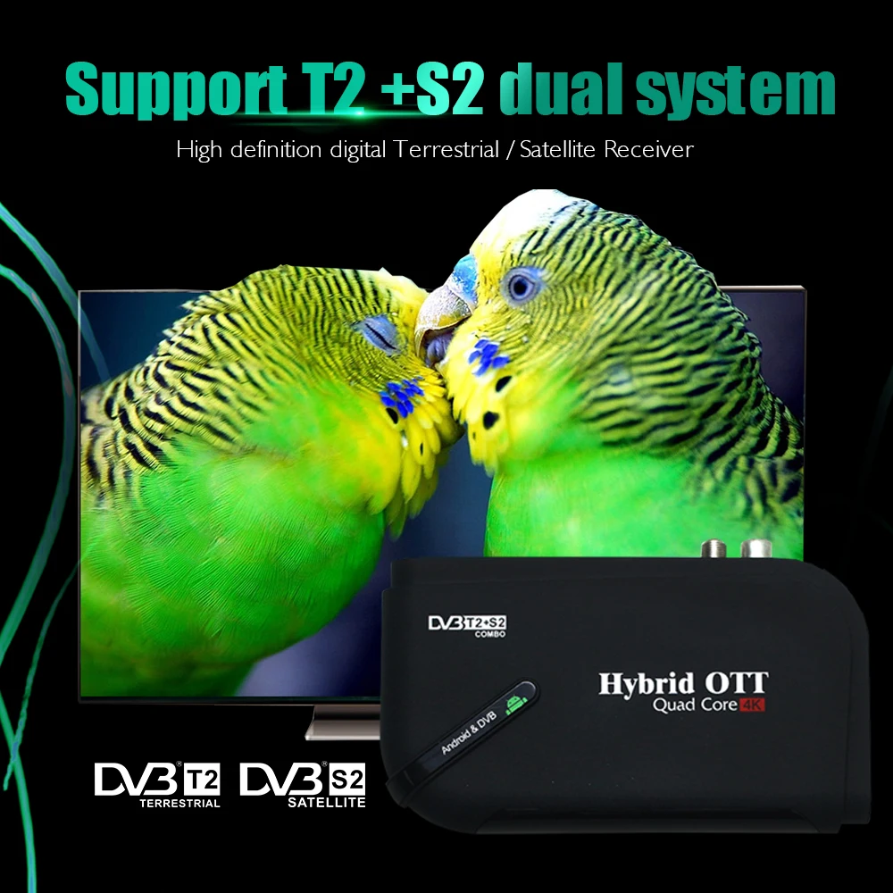 DVB T2 S2 Android приставка Amlogic S905D Android 7,1 H.265 DVB T2 S2 ТВ приставка 1 ГБ 8 ГБ T2 S2 Android комбо ТВ приёмник