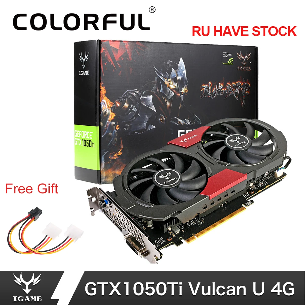Красочные GTX 1050Ti видеокарта NVIDIA GeForce iGame 4 Гб GDDR5 128bit PCI E X16 3 0 GTX1050 Ti компьютерных игр