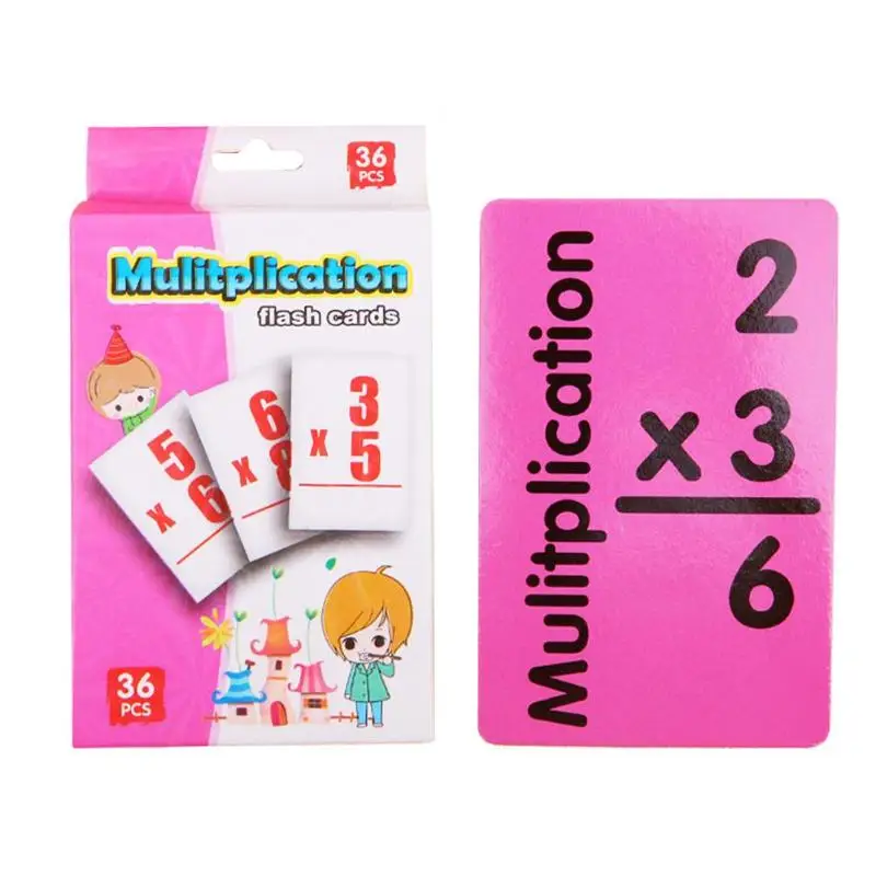 36 шт. детская математическая карточка, английское обучение, разделяющая игра, детская игрушка-пазл для раннего развития, игрушки, игра для детей и малышей - Цвет: multiplication