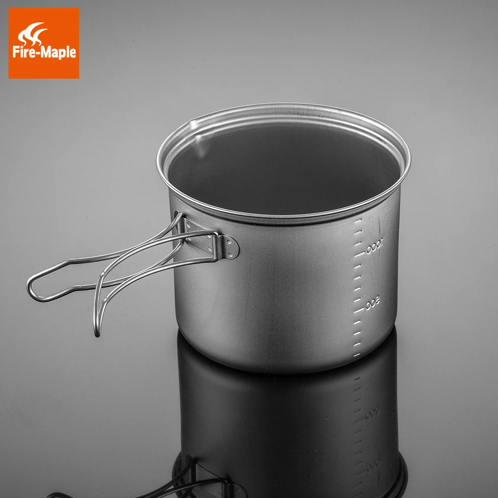 Fuego Maple SnowTi 3 nieve titanio portátil FMC-ST3 L Camping al aire libre olla y L sartén Ultra ligero Camping macetas Set