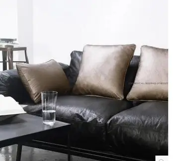 

45x45/50x50cm solid color pu leather cushion cover pillowcase car waist pillow cover lumbar pillow covers decorative household