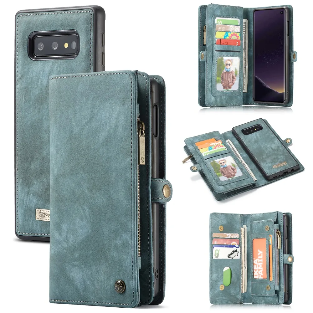 Чехол-кошелек для samsung Galaxy S10 на молнии, Магнитный чехол для телефона, чехол-книжка для samsung Note 10 Plus, A50, A70, A80, S9, S8, Note 9