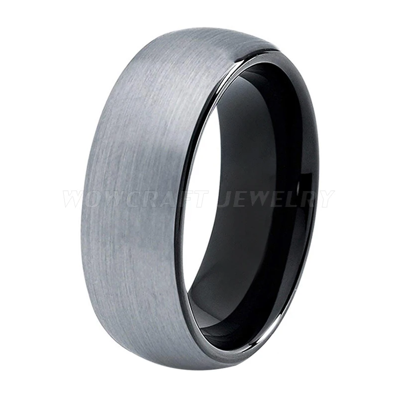 Вольфрамовое стальное черное кольцо для мужчин и женщин обручальное кольцо купол матовое покрытие комфорт подходит размер 5-15 индивидуальный заказ