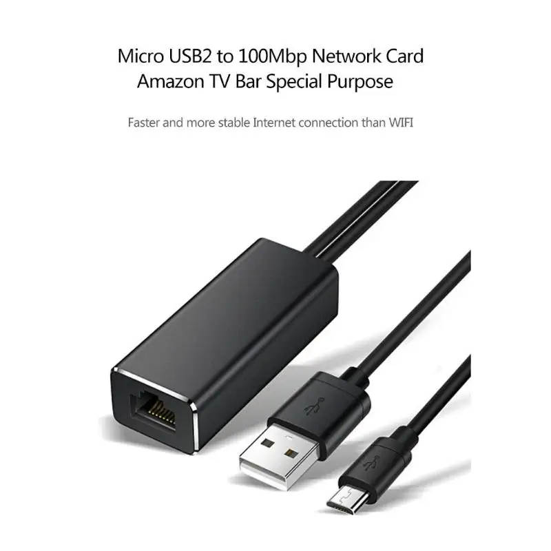 ALLOYSEED JP-S7 Ethernet адаптер Micro USB к RJ45 10/100 Мбит/с сетевой карты для огонь ТВ Stick Chromecast