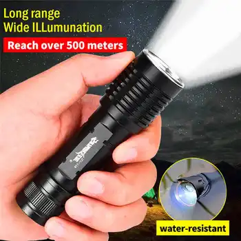 

Tactical 5 Modes XML lanterna led t6 LED Flashlight 18650 Zoomable Torch Camp Lamp Light powerful led flashlight #4S5