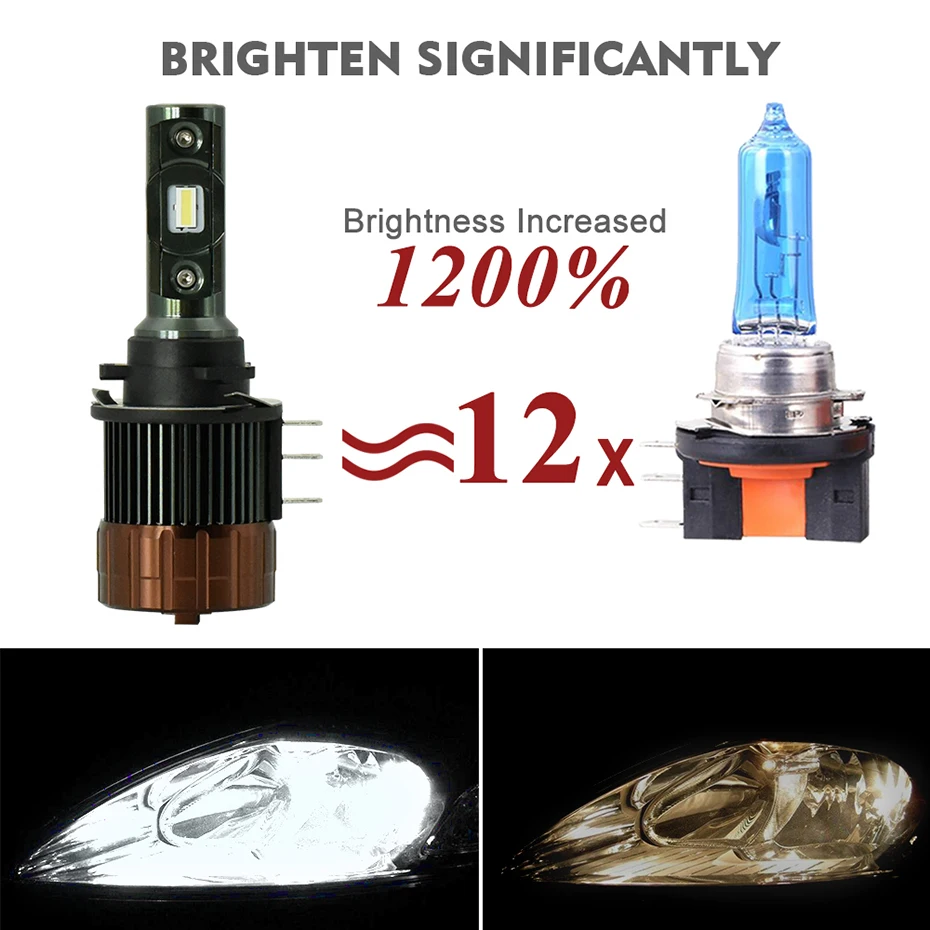 Тип СВЕТОДИОДА направленного света CNSUNNYLIGHT-Автомобильный светодиодный H15 Фары Лампы CANBUS 12000Lm 6000 K белый, дневных ходовых