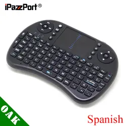 [Бесплатная DHL] IPazzPort (21 s) мини 2.4 г Беспроводной испанский (Espanol) клавиатура + Air Мышь + сенсорная панель для Android ТВ коробка/IP ТВ-100 шт