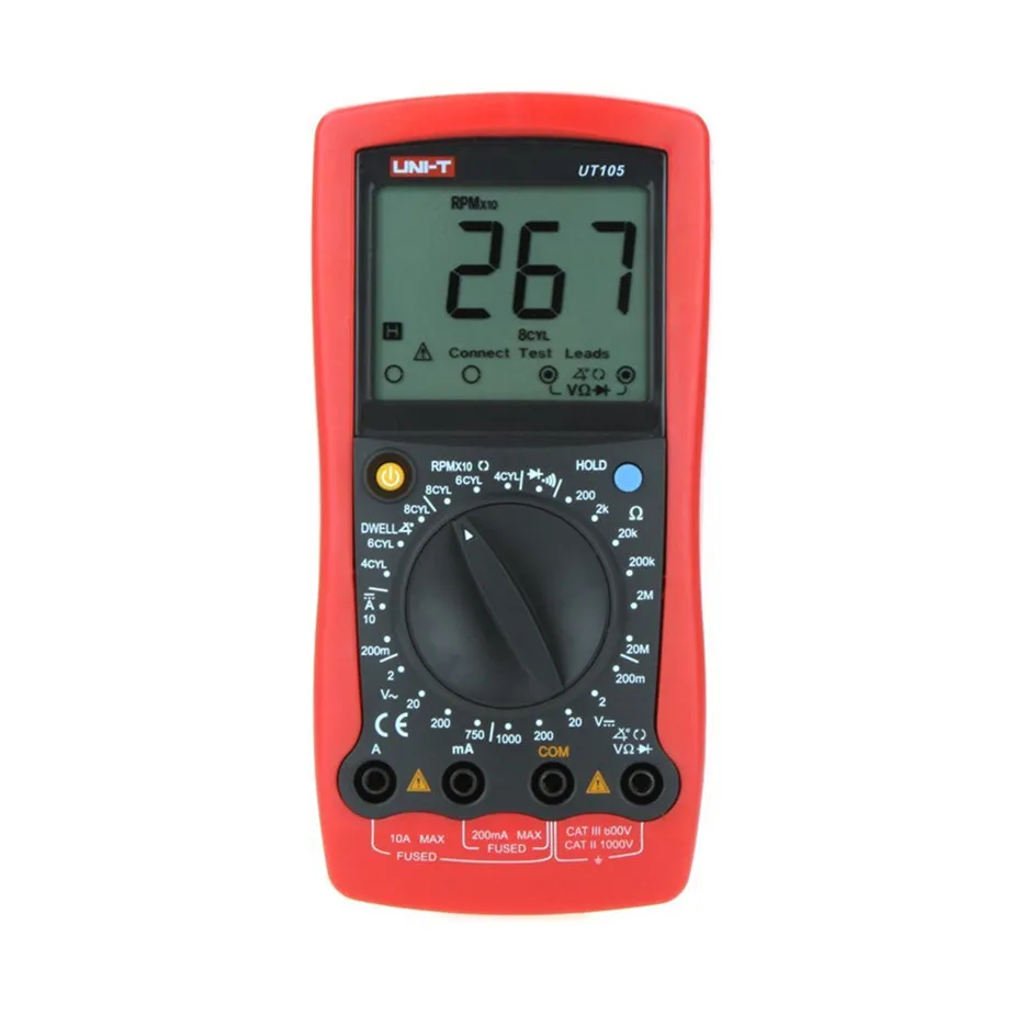 

Automotive Multimeter UT105 Multi-Purpose Meters DC Ammeter UNI-T UT105 with LCD Digital Ammeter Handheld UT105 Multimeter