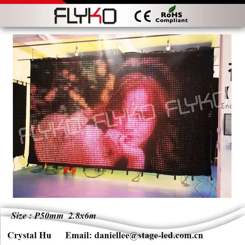Flyko New Design High Quality Led Video Curtain Sexy Show Soft Led Video Curtain P50mm 2 8x6m In Stage Lighting Effect From Lights Lighting On Flyko New Design High Quality Led Video Curtain Sexy Show Soft Led Video Curtain P50mm 2 8x6m In Stage Lighting Effect From Lights Lighting On