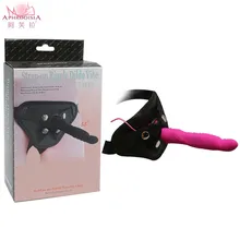 Aliexpress APHRODISIA silicone Strap On dildo vibrating Dildo Lesbian toy 7 vibrations Adult penis Sex Harness for Women