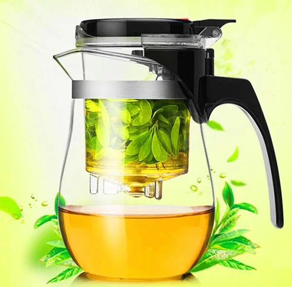 

500ml Teapot Heat Resistant Glass Tea Pot Flower Tea Set Puer kettle Coffee Teapot Convenient Office Teaset