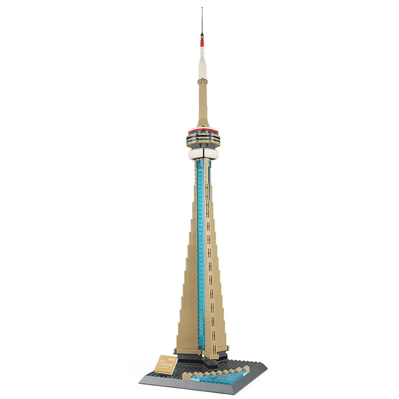 

Wange City Architecture The Toronto CN Tower Model Building Blocks Enlighten Figure Toys For Children Christmas Gift