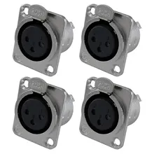 XLR Female Jack 3 Pin-panel Mount Jack серии D размер XLR-F-4 шт