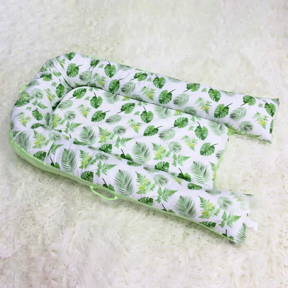 31,5*19,7 inch переносная детская кроватка Мягкий хлопок Колыбель удаляемый моющийся новорожденных кровать с загородкой путешествия кровать