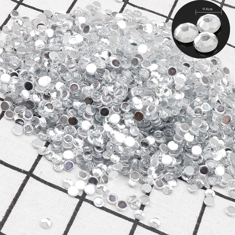 

Cheer Bows White Crystal Rhinestones DIY Clothes Clear Stick-on Beads Glass Decorative Rhinestones Applique Crafts 6mm 300pcs