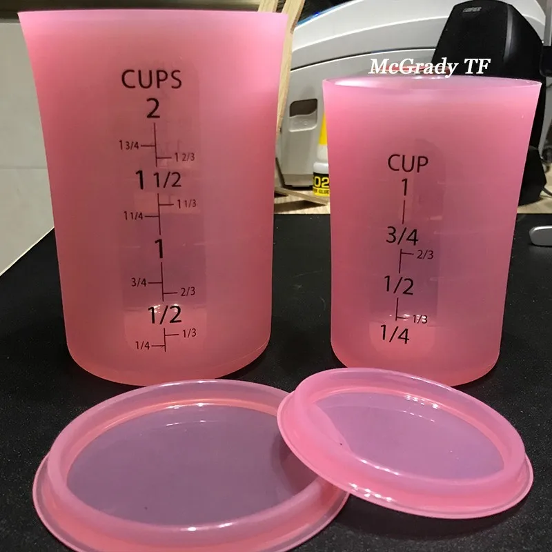 Tea Coffee Cups Circular Shaped Plastic Graduated Liquid Measuring Cups With Cover Measuring Cup