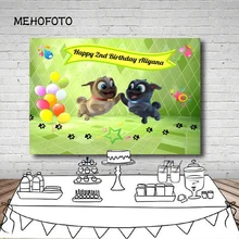 Фон для фотосъемки щенок собака Друзья День рождения на заказ синий фон для фотосъемки детей новорожденных с днем рождения