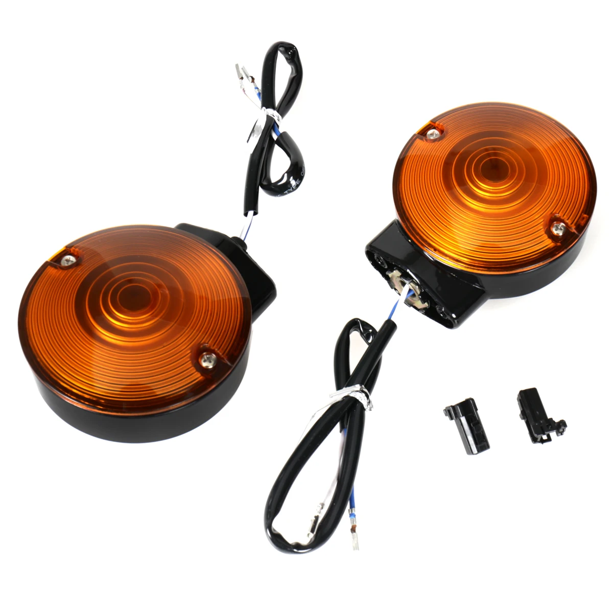 

Задний глянцевый черный алюминиевый поворотный сигнал с оранжевыми линзами подходит для Harley Electra Glide FLH/T FLHTK Road King FLHR