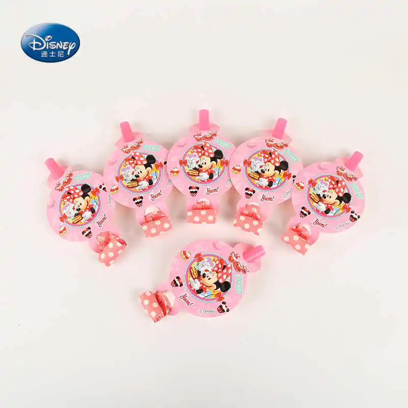 Minnie Mouse Theme beautiful Disposable Birthday Party Decorations Kids Girl Party Supplies Decoration Tableware Set - Цвет: 6pcs blow out
