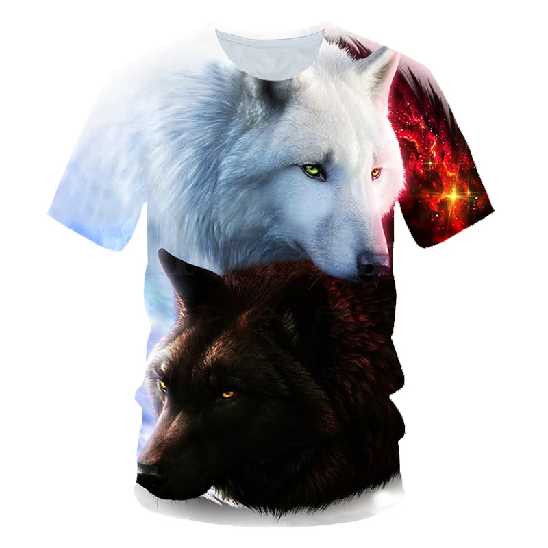 От 4 до 20 лет г. Летняя крутая забавная футболка с 3D принтом волка и синего огня для мальчиков и девочек детская Милая футболка детские модные футболки - Цвет: picture show PT-522