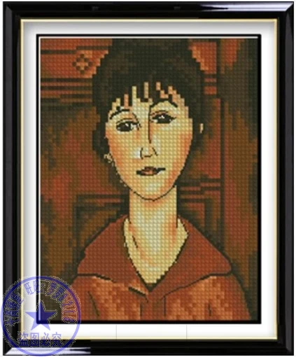 

Gold Collection Beautiful Counted Cross Stitch Kit Portrait of Girl in Red Woman Lady rto