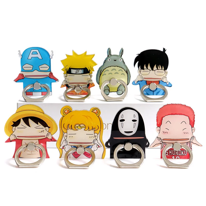 New Universal Phone Stand Bracket Finger ring holder phone Holder Stent Personality Lazy Phone Anti-slip Naruto Luffy