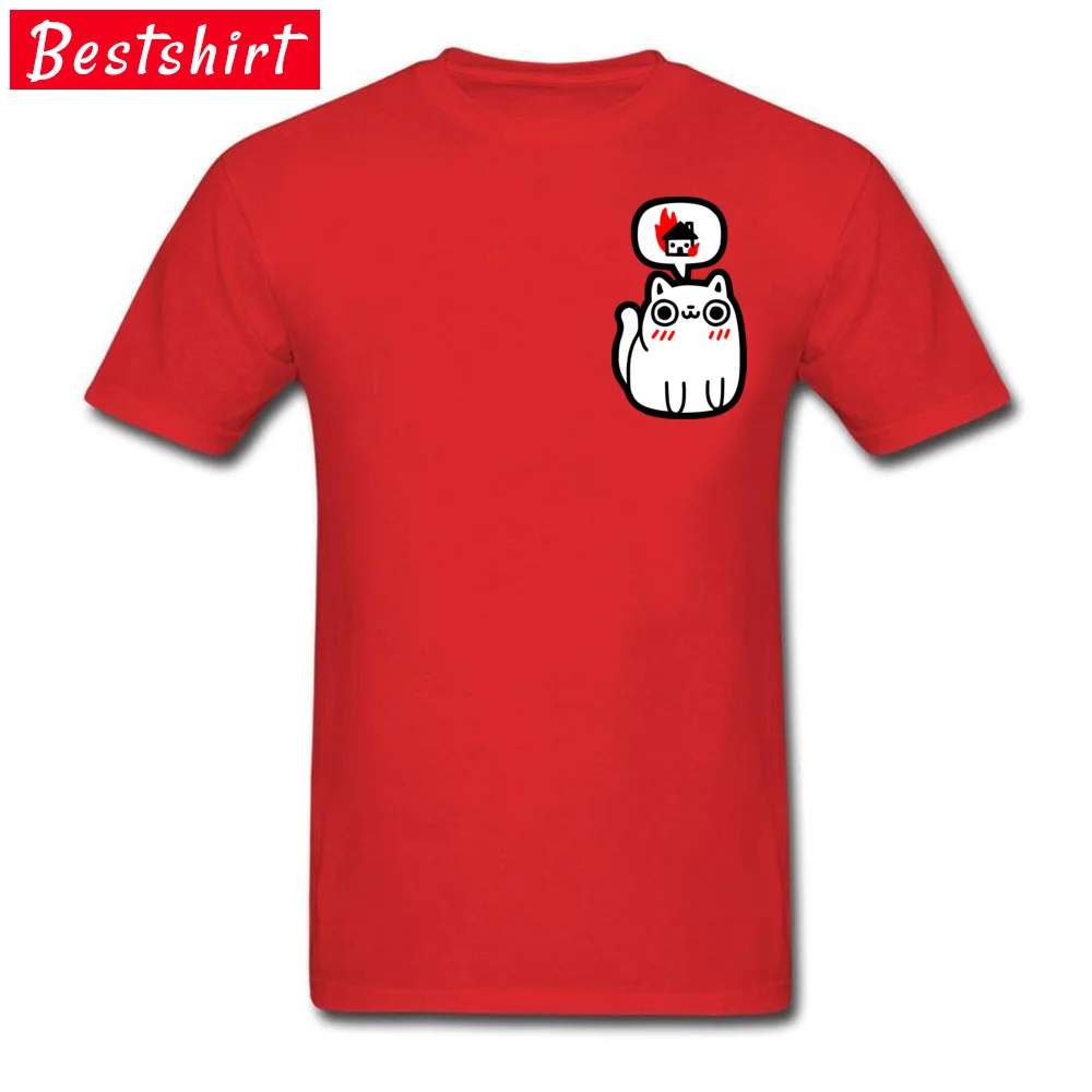 Kawaii футболка с котенком Красная Camisetas Hombre лето 2018 модные повседневные футболки