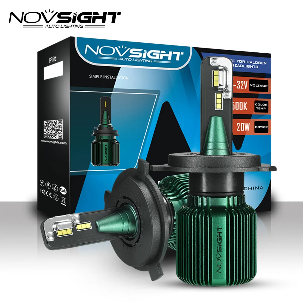 

NOVSIGHT H4 LED Mini fanless led H7 headlight bulbs 40W 10000LM lamp H8 H9 H11 H13 HB3 9005 9006 hb4 9007 Car light 12v 6500K