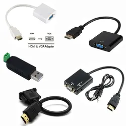 Высококачественный адаптер hdmi-vga штекер в конвертер с разъемом адаптер 1080 P цифровой в аналоговый видео аудио