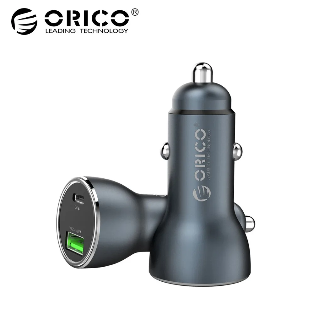 

ORICO UPD-2U PD3.0 30W Quick Charge USB Car Chargers For iPhone XS Max Xiaomi mix3 USB PD Type C Fast Charging Car Phone Charger