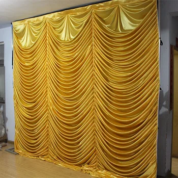 

3M x 3M water fall Gold wedding backdrop fish scale stage curtain wedding drapes