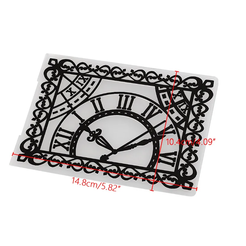 3 вида стилей, пластиковая папка для тиснения, кружевные Английские часы, скрапбукинг, фотоальбом, карта, сделай сам, пластиковый шаблон, тиснение, форма для торта - Цвет: Clock