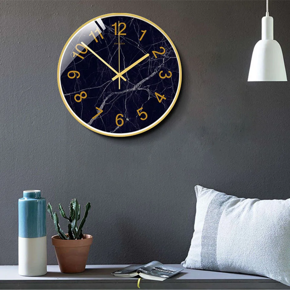 3D настенные часы абстрактные Мрамор цифровые настенные часы современный дизайн Роскошный 12/14 дюймов настенные часы для домашнего декора Silent обои Saati