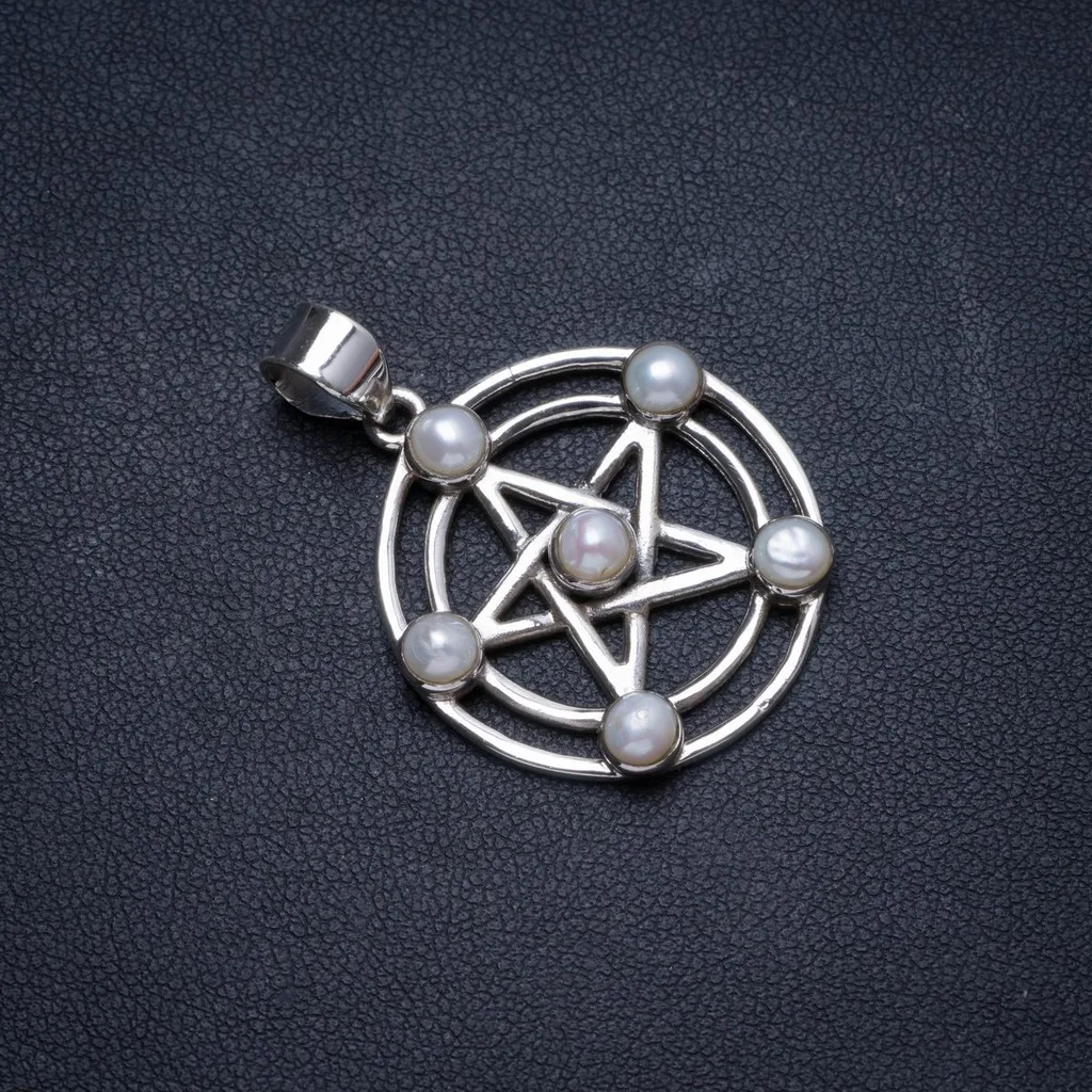 

Natural River Pearl Handmade Unique 925 Sterling Silver Pendant 1.5" X0796