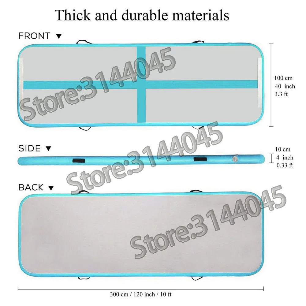 نفخ الجمباز تراجع حصيرة الهواء تراجع المسار/الكهربائية مضخة الهواء الطابق حصيرة للاستخدام المنزلي/التشجيع/الشاطئ /بارك أو المياه