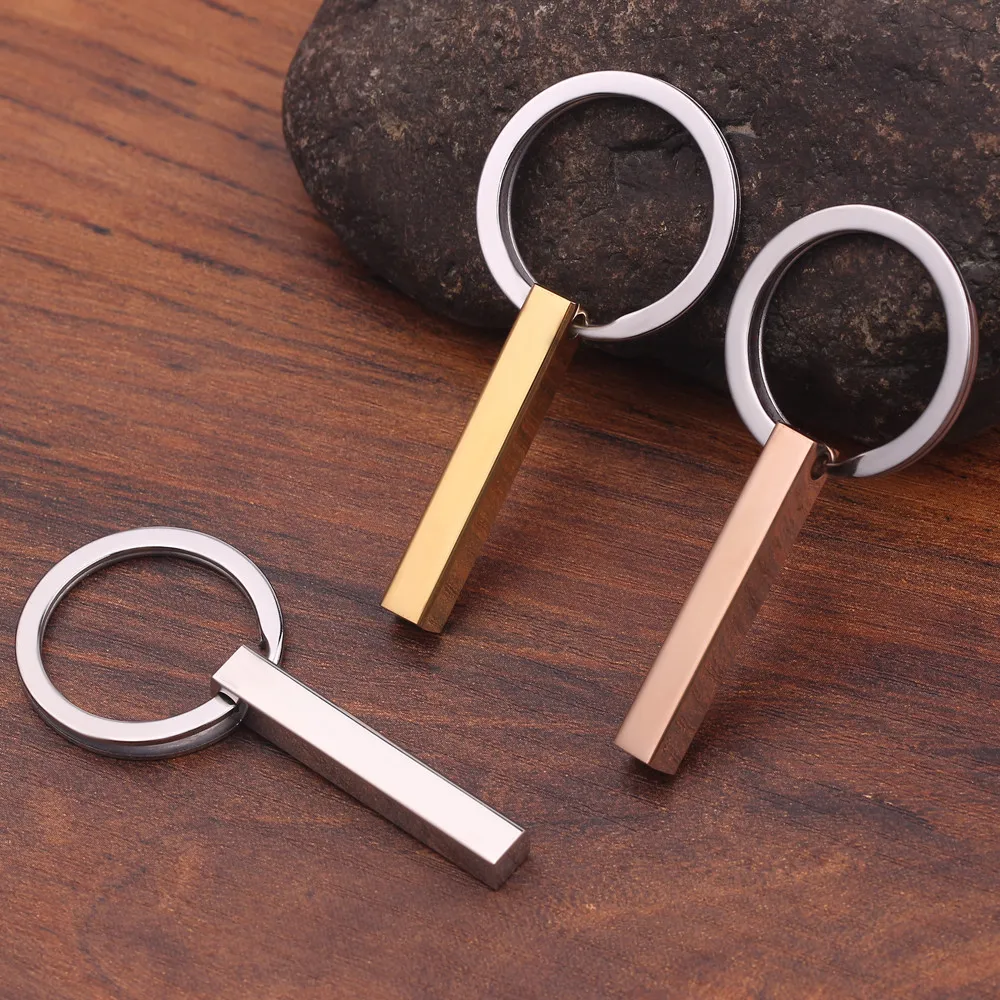 Индивидуальные брелоки цепочки для ключей из нержавеющей стали, 4 бара, для мужчин и женщин, для водителя, персонализированные подарки на день рождения, гравировка на заказ