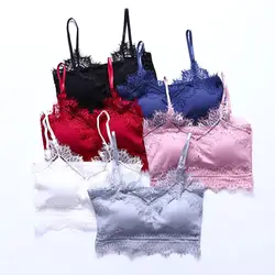 Сексуальный бюстгальтер Для женщин Lace Bralette Мягкий Push Up Белье нижнее белье бесшовное белье Беспроводной бюстгальтеры Femme Crop Top