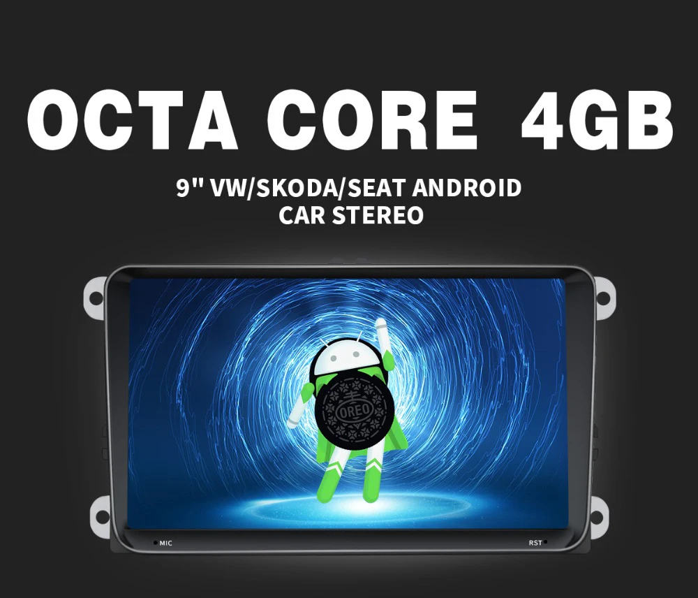 Cheap Android 8.1 4GB/32GB Built-in DSP Octa Core 2 Din 9" For Volkswagen Skoda/Polo/Golf/Passat GPS/Wifi/Bluetooth Car Radio 0