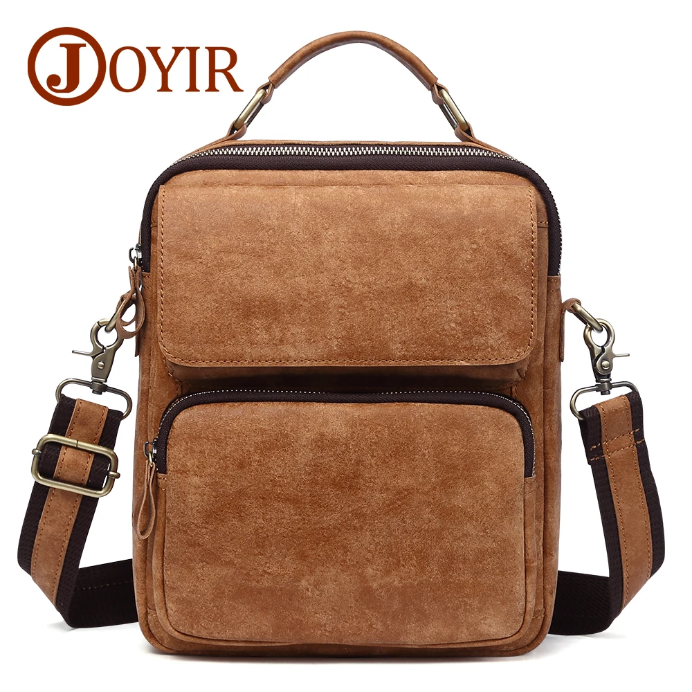 

JOYIR Genuine Leather Mens Crossbody Bags Small Flap Casual Shoulder Messenger Bag New Men's Travel Crossbody Bags For Men 1309