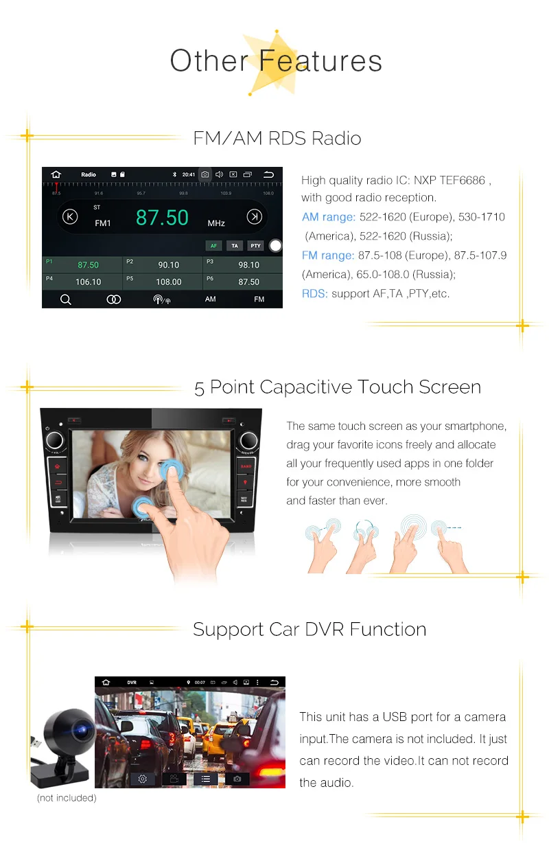 Best Pumpkin 2 Din7" Qcta-core 4G+32G Android 8.0 Car Radio No DVD Player GPS Navigation Car Stereo For Opel/Corsa Wifi OBD2 Headunit 22