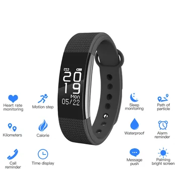 

F5 Smart Wristband Bracelet Watch Fitness Heart Rate Tracker Pedometer Call Reminder Smarband for iPhone X 8 Plus 5S 5C 5 SE 4S