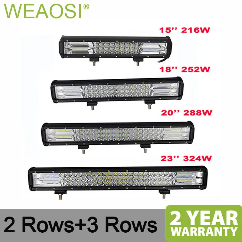 

High Power 7D 3-Row LED Light Bar Offroad Combo Beam 15" 18" 20" 23'' Led Work Light Bar 4x4 Truck Car 12v 24V white amber