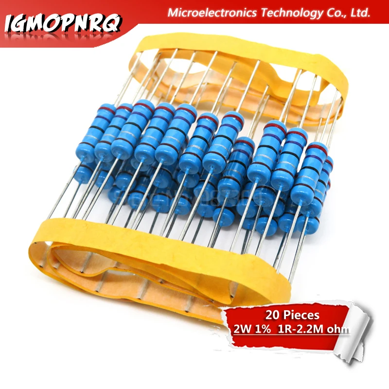 20pcs 2W Metal Film Resistors 1R to 1M IGMOPNRQ