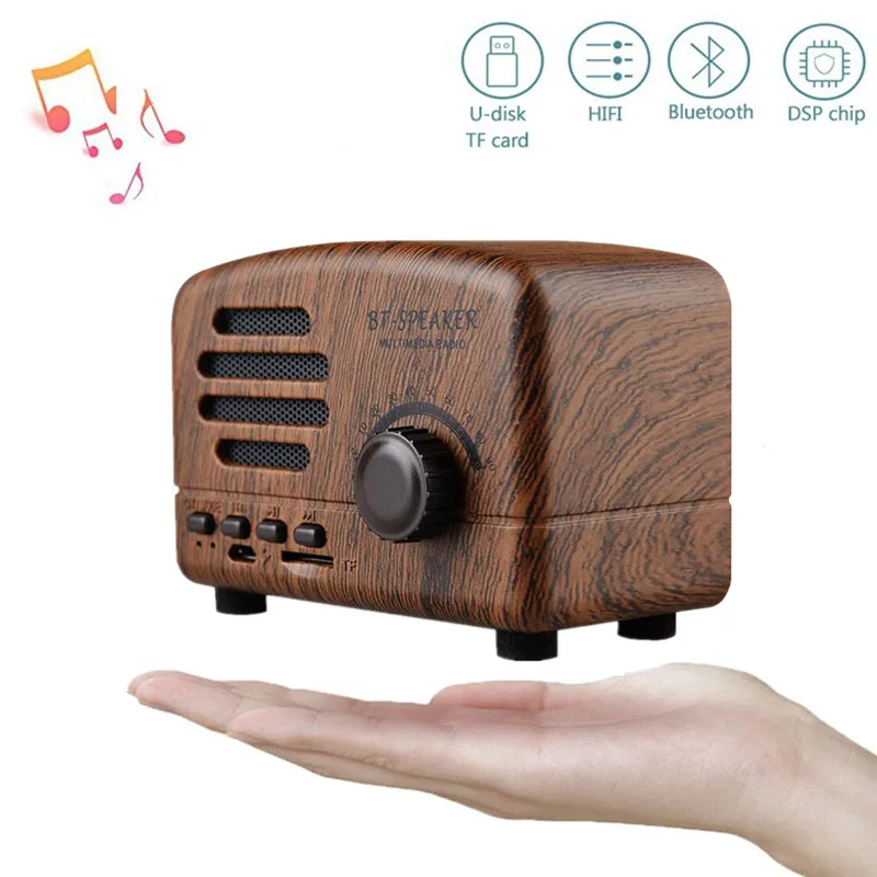 

Wireless Bluetooth Speaker Portable Outdoor Mini Column Box Loudspeaker Speaker support TF FM caixa de som Retro Speakers