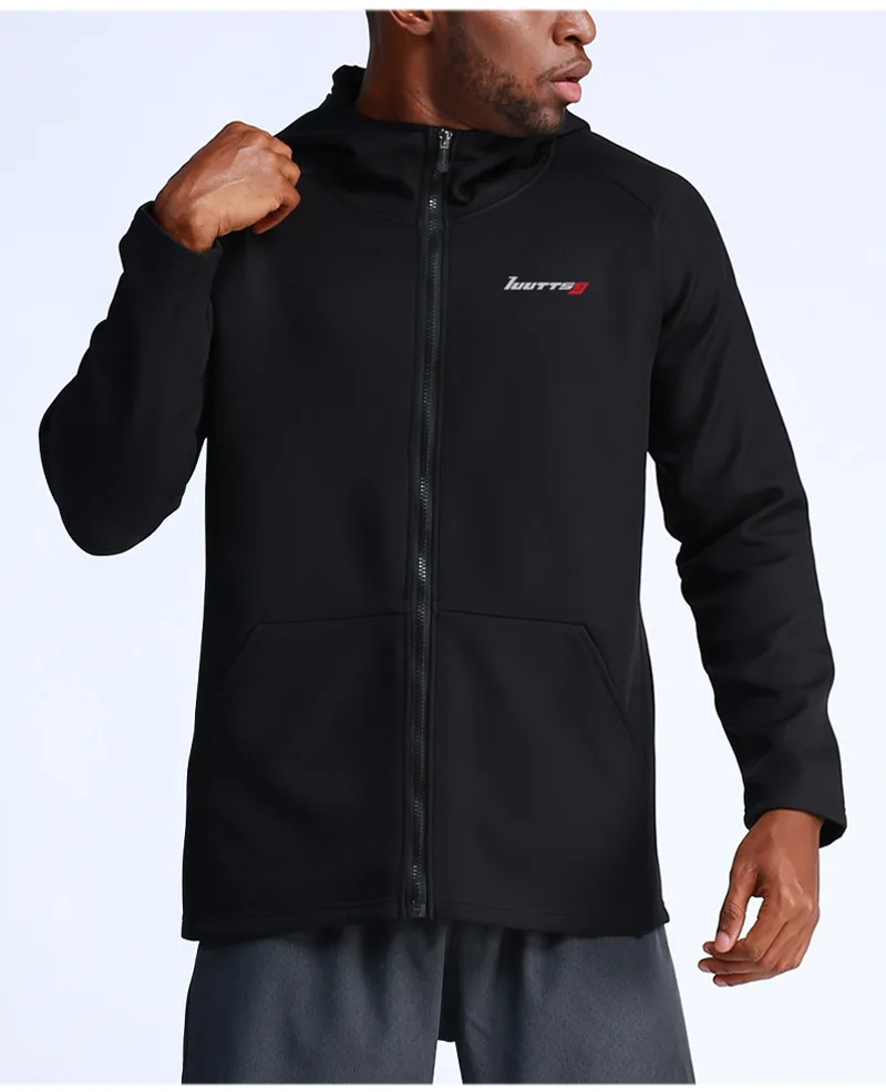 UABRAV Men's Running Shirt with Hooded Long-sleeved Sportwears Quick-dry Sport Training Tops 3colors121
